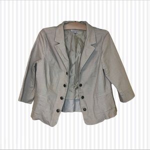 3/$30 ROZ & ALI Tan Military Style Blazer